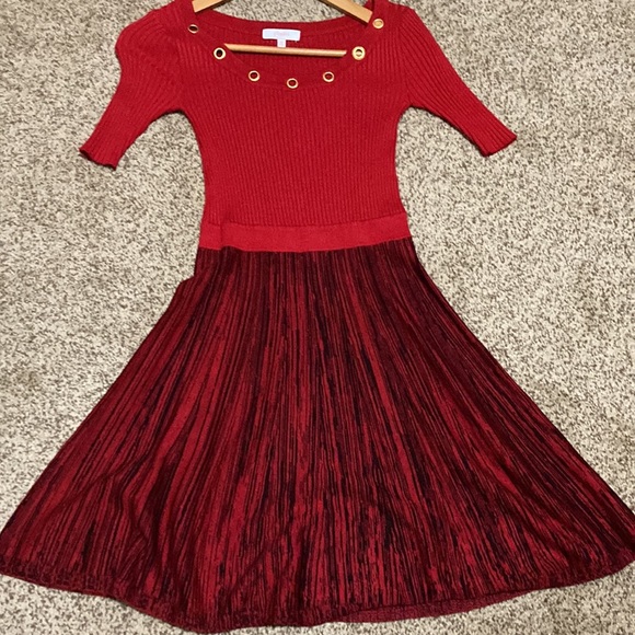Candie’s Red Sweater Mini Dress— Size XS - Picture 2 of 9
